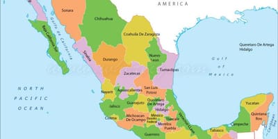 政治的メキシコの地図