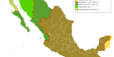 時間帯にメキシコの地図
