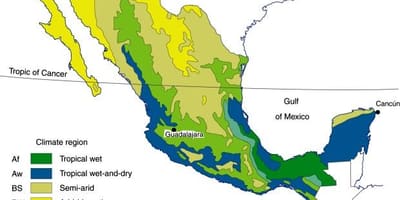 気候メキシコの地図