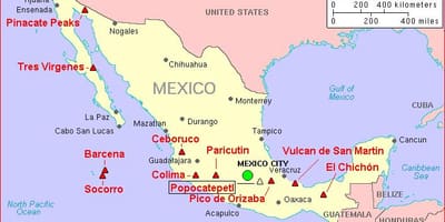 地図メキシコの火山