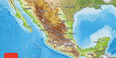 立体地図（レリーフマップのメキシコ