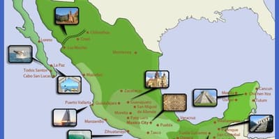 地図のメキシコの観光地