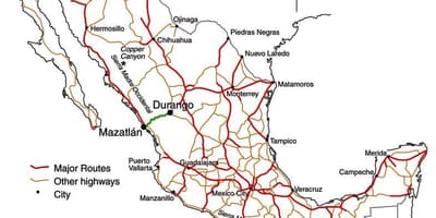 メキシコの道路地図
