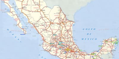 地図のメキシコの道路