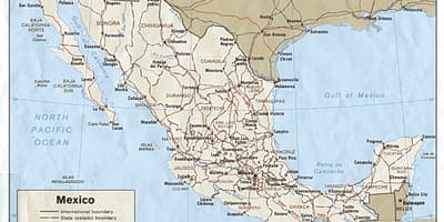 道路地図のメキシコ