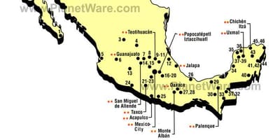 メキシコの見所地図