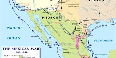 地図のメキシコ戦争の地図