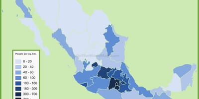 人口密度メキシコの地図