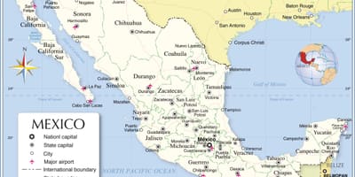ボーダーメキシコの地図