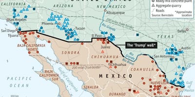地図のメキシコ壁