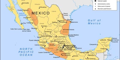 メキシコの地図観光地