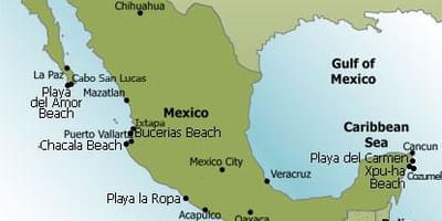 東海岸にメキシコの地図