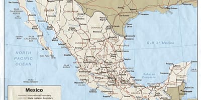 地図の海岸にメキシコ