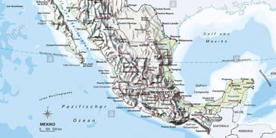 地図のメキシコ海洋