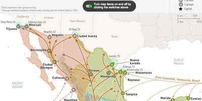 メキシコ犯罪率の地図