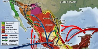 メキシコ創薬の戦争の地図