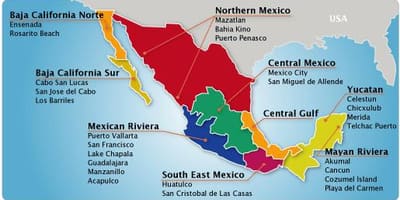 地図のメキシコのリビエラ