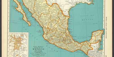 ヴィンテージの地図のメキシコ