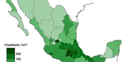 人口密度メキシコの地図