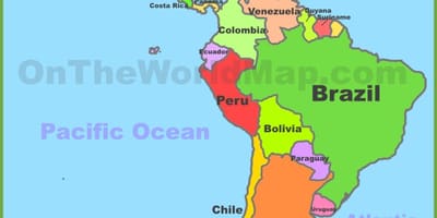 メキシコ-南米地図