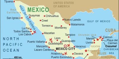 地図のメキシコ国