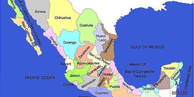 の地図のメキシコ州