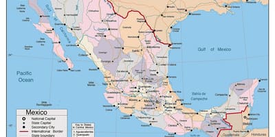 メキシコの地図と主要都市