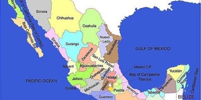 メキシコ南部地図