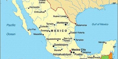 メキシコ海岸の都市地図