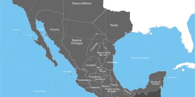 古いメキシコの領域内に地図