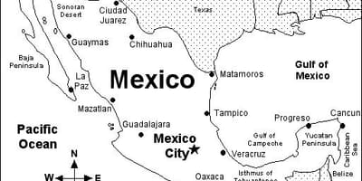 印刷可能なメキシコの地図