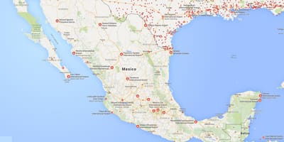 空港でのメキシコの地図