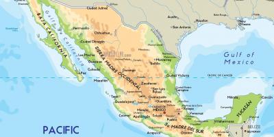 メキシコの地図の物理